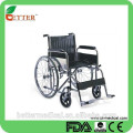 chrome steel frame wheelchair with dixed footrest